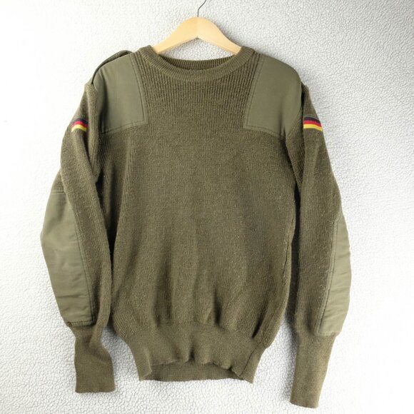 Vintage Other - Vintage Comando Sweater Mens Small Olive Green Germany Elbow Matches Knit Army